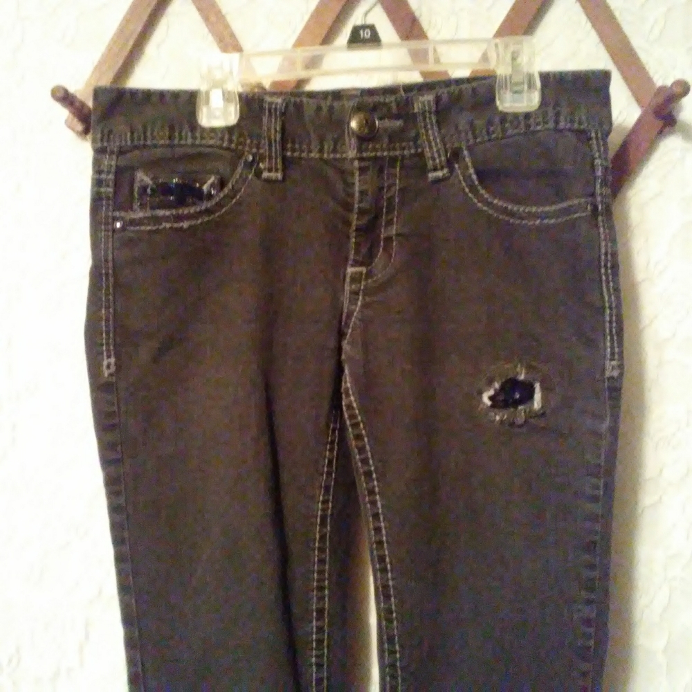 Maurices Black Embelished Skinny Jeans Distressed - Picture 8 of 8